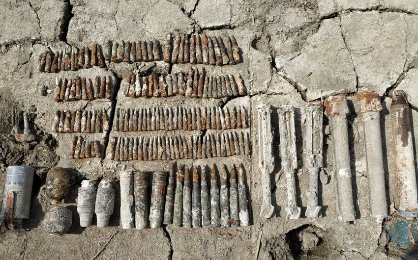 Son altı gündə Biləsuvarda 703 ədəd partlamamış hərbi sursat tapılıb