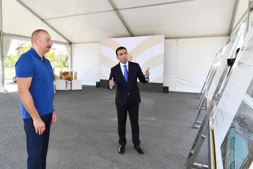 Ilham Aliyev gets acquainted with activities of Agsu Agropark