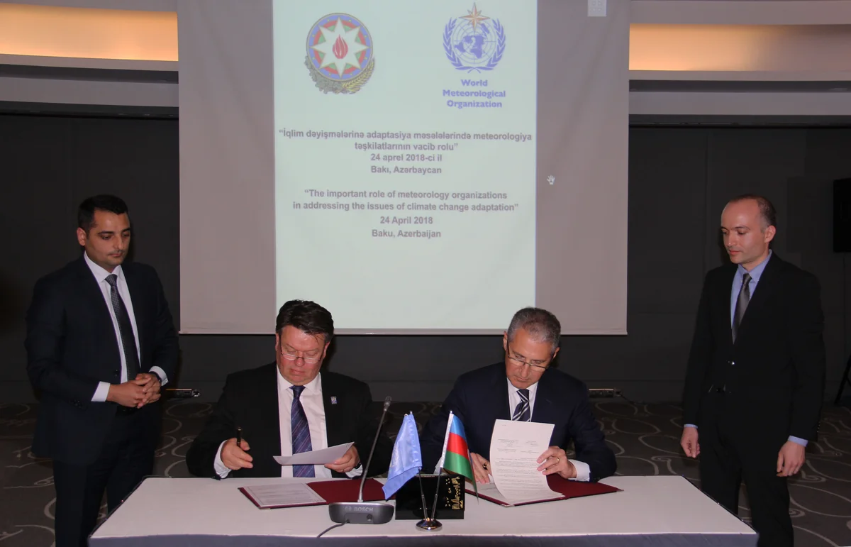 Muxtar Babayev Ümumdünya Meteorologiya Təşkilatı ilə memorandum imzalayıb