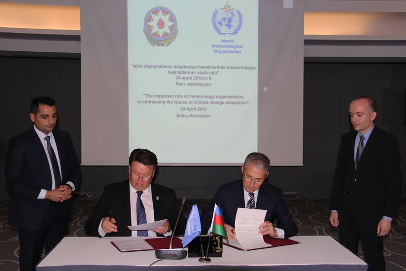 Muxtar Babayev Ümumdünya Meteorologiya Təşkilatı ilə memorandum imzalayıb