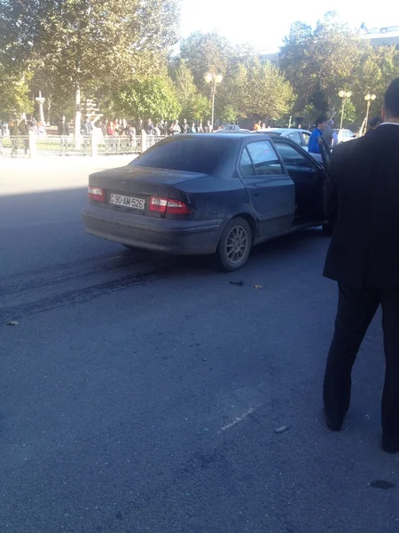 Bakıda iki avtomobil toqquşub - FOTO