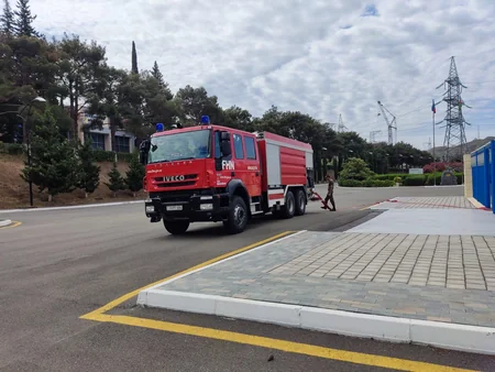Mingəçevir SES-də yanğın-taktiki təlim keçirilib