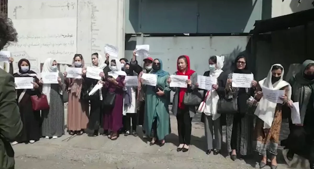 Kabildə qadınlar etiraz aksiyası keçiriblər