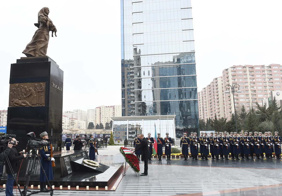 President Ilham Aliyev attends ceremony to commemorate Khojaly massacre victims