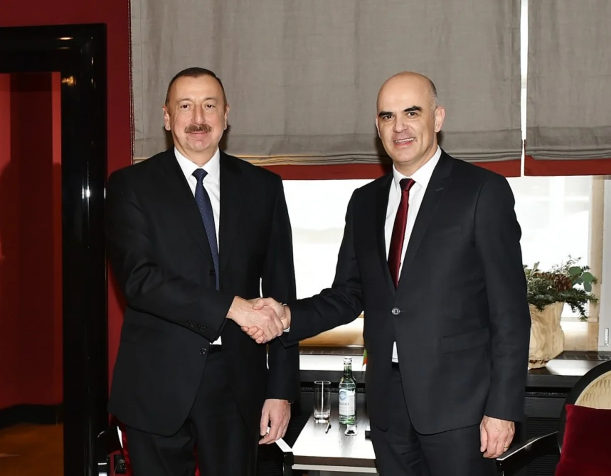 Prezident İlham Əliyev isveçrəli həmkarı Alain Berset ilə görüşüb