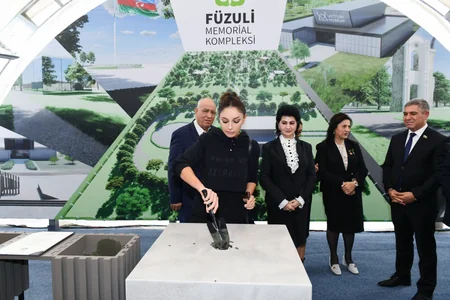 Füzuli Memorial Kompleksinin təməl daşı qoyulub