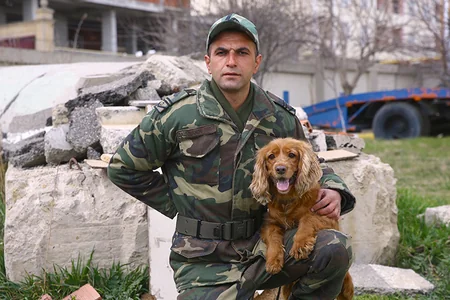Dog from Azerbaijan helps rescue 3 people from rubble in Kahramanmaras