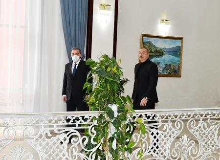 Ilham Aliyev attends inauguration of new building of Ganja State Drama Theater