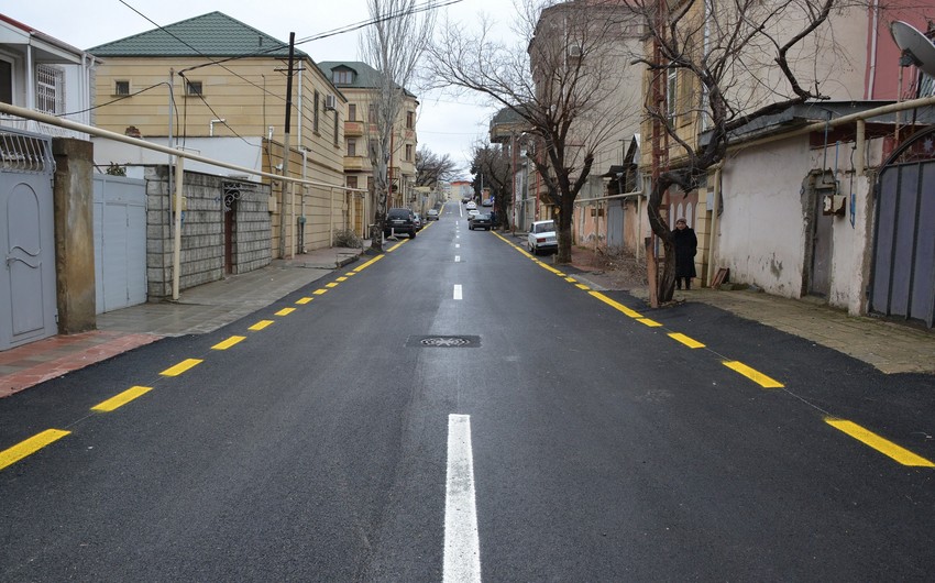 Bakının Binəqədi rayonunda bir neçə küçədə təmir işləri yekunlaşdırılıb