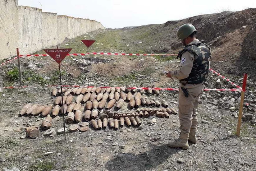 Gəncədə xeyli sayda mərmi aşkarlandı