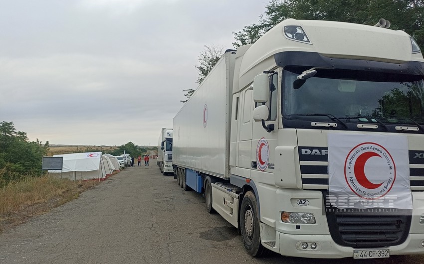 Bakıdan erməniəsilli şəxslərə 40 ton humanitar yardım aparan karvan Ağdam-Xankəndi yolunda gözləyir