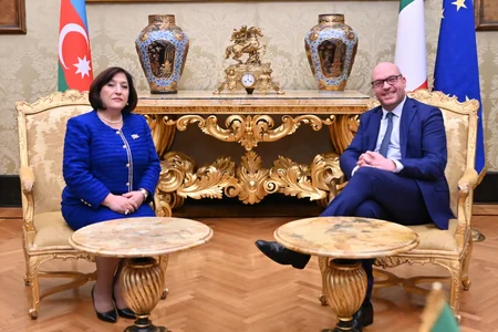 Сахиба Гафарова встретилась с председателем Палаты депутатов Италии Лоренцо Фонтаной