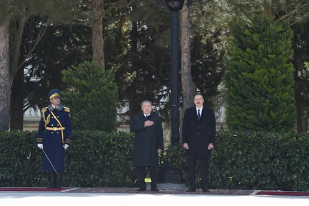 Official welcoming ceremony was held for Kazakh President