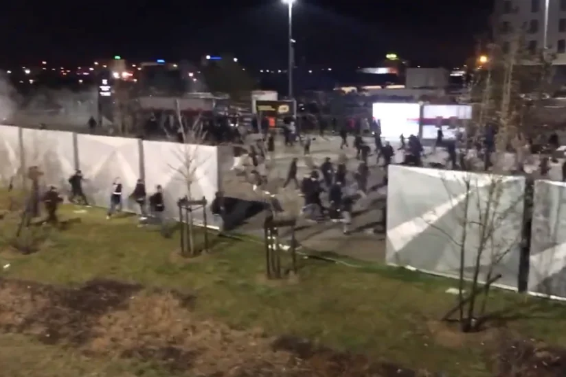 Lion - MOİK matçı öncəsi baş vermiş kütləvi dava nəticəsində 8 polis yaralanıb