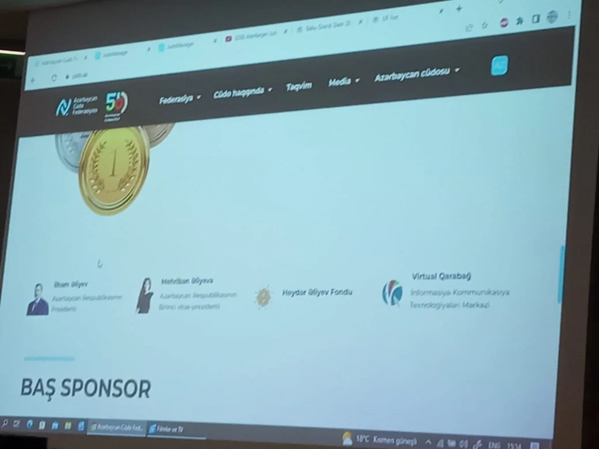 Azərbaycan Cüdo Federasiyasının rəsmi saytı təqdim olunub