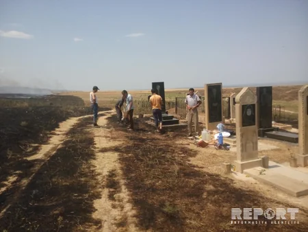 Fire occurred at Khaltan cemetery of Shabran region
