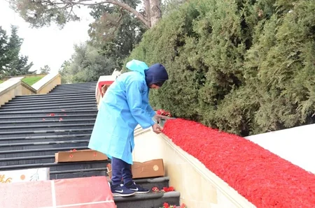 “Şəhidlər Xiyabanı”nda 20 Yanvar faciəsinin ildönümü ilə bağlı hazırlıq işləri aparılır