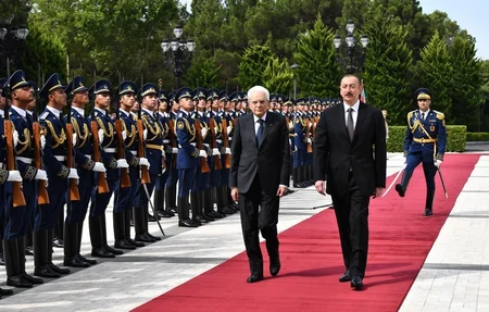 Azərbaycanda İtaliya Prezidentinin rəsmi qarşılanma mərasimi olub