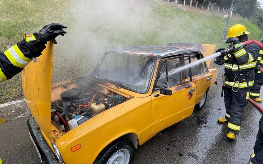 Tovuzda VAZ yanıb