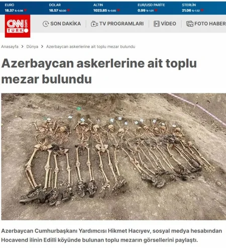 Dünya mətbuatı Edillidə aşkarlanan kütləvi məzarlıqla bağlı geniş məlumat yayıb