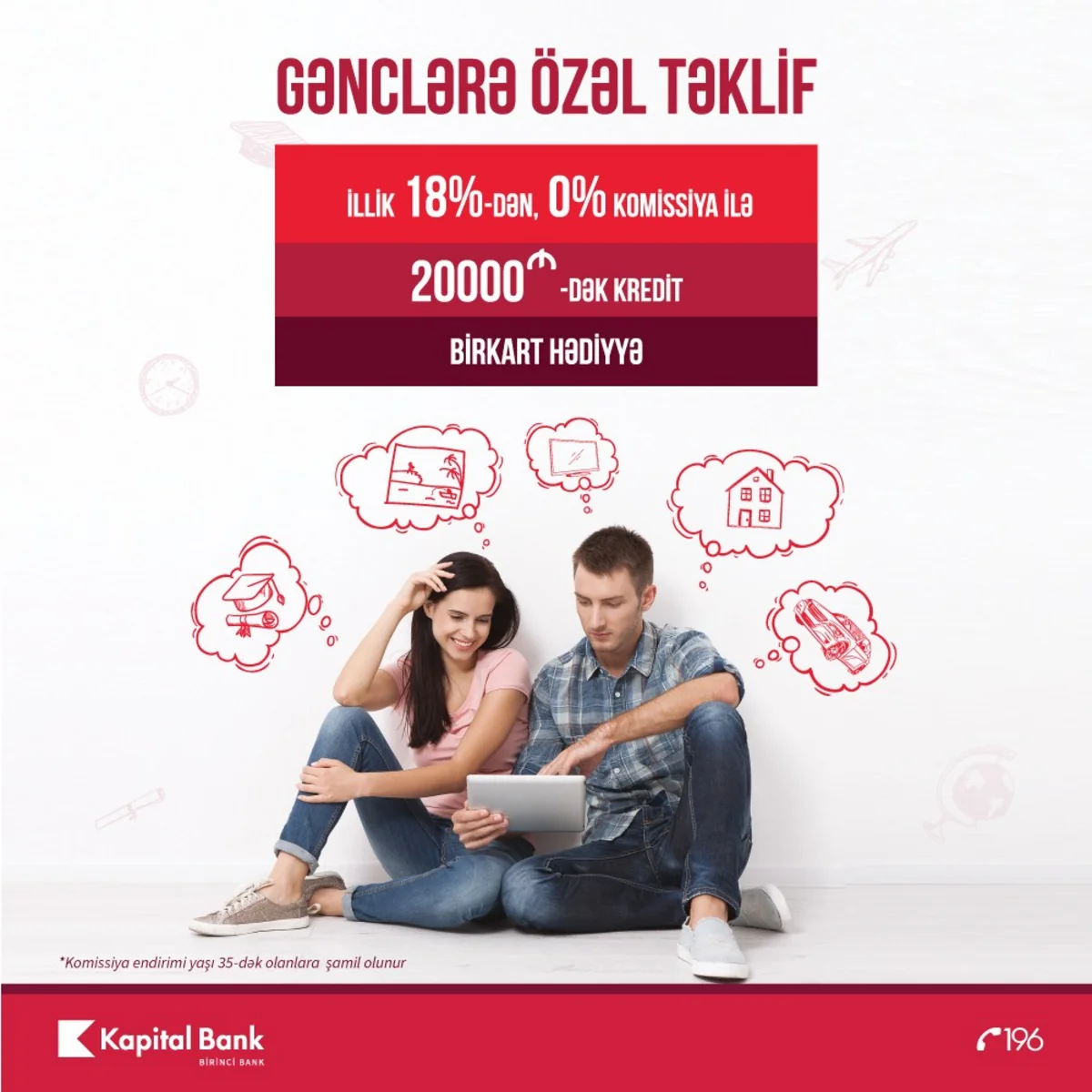 “Kapital Bank” gənclərə komissiyasız kredit təklif edir