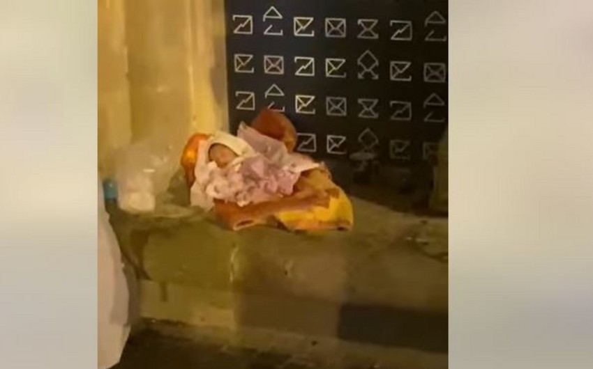 DİN: Küçədə qoyulan körpə deyil, gəlincikdir - VİDEO