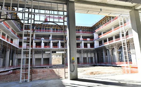 Ilham Aliyev and Mehriban Aliyeva view progress of construction works at Shusha hotel and conference center