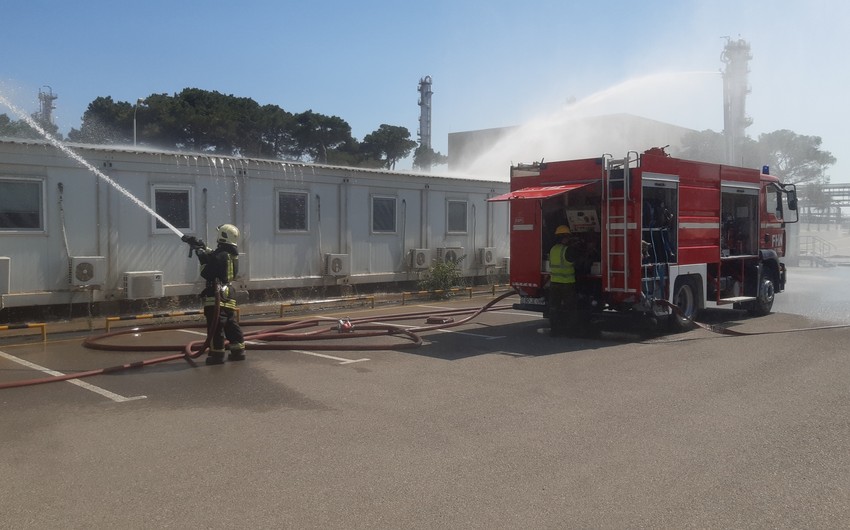 FHN-in Dövlət Yanğından Mühafizə Xidməti yanğın-taktiki təlim keçirib