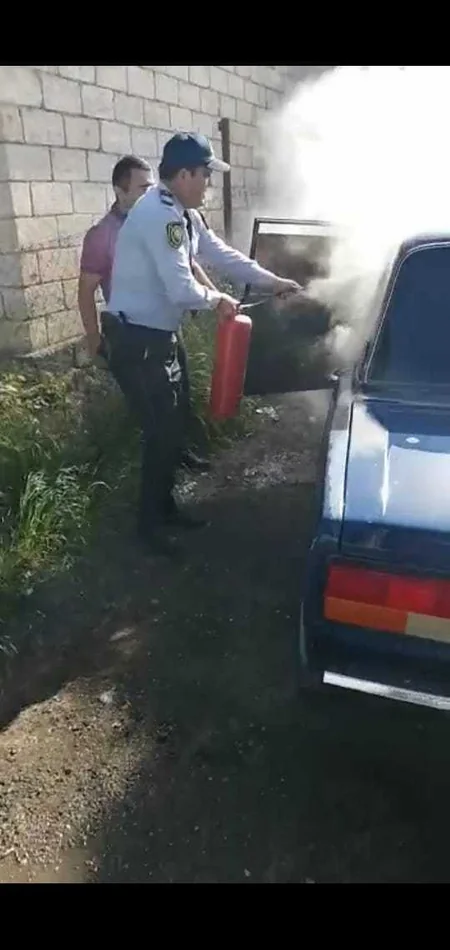 Qubada avtomobil yanıb