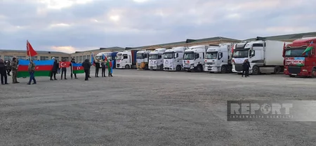 Gəncədən növbəti humanitar yardım karvanı Türkiyəyə yola salınıb