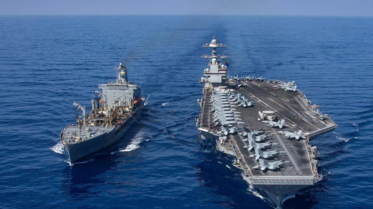 Two US Navy carriers join Japan destroyer on Multi-Large Deck Event in Philippine Sea