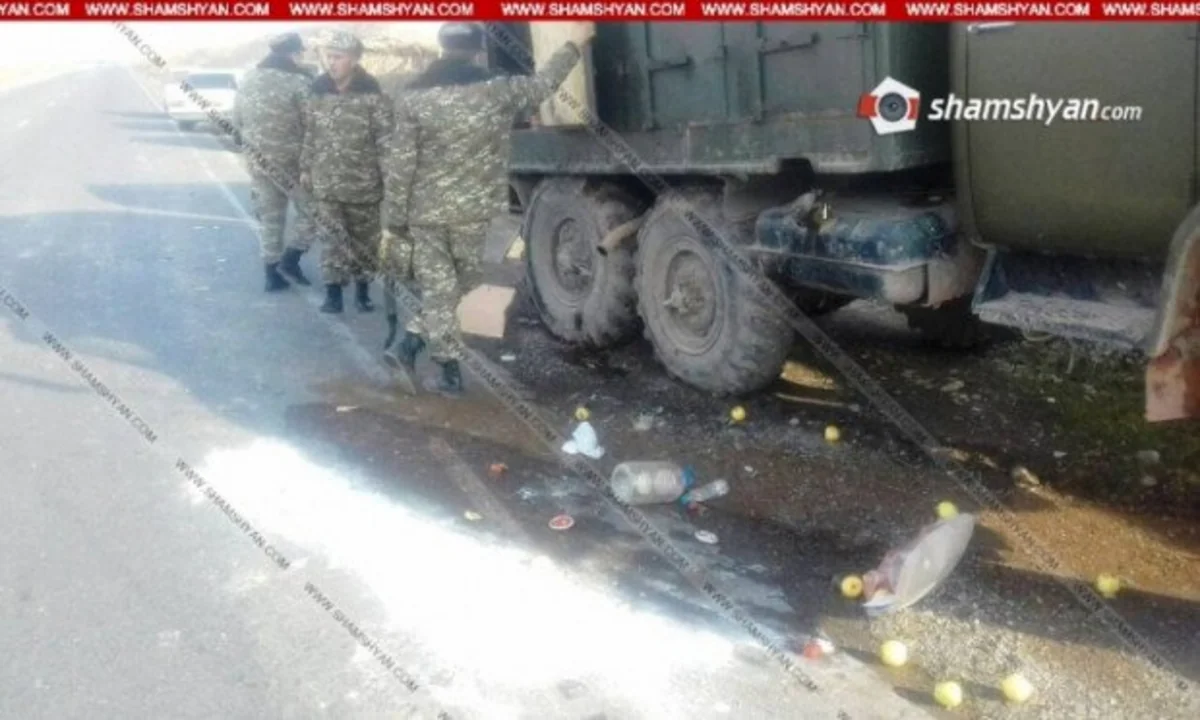 A vehicle owned by Armenian army crashes injuring 3