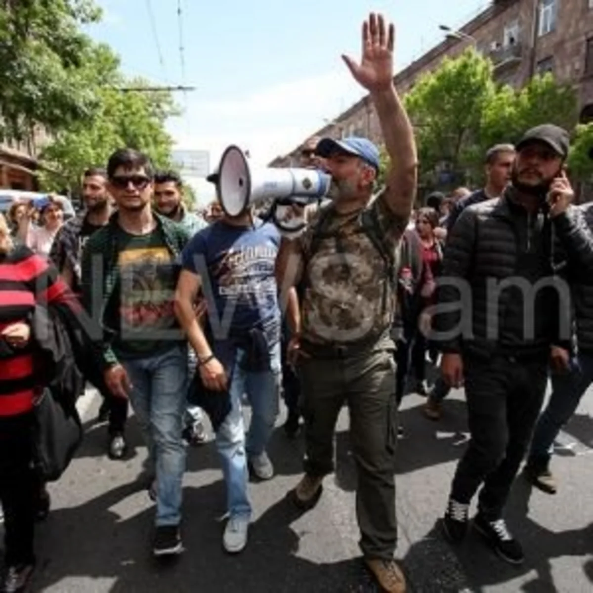 В Гюмри протесты вылились в столкновение с полицией