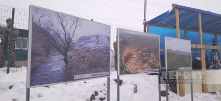 На дороге Ханкенди-Лачын установлены баннеры, отражающие армянский вандализм