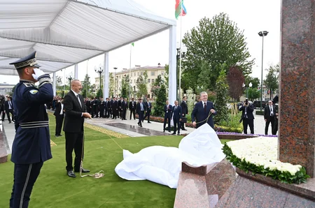 Ilham Aliyev, Shavkat Mirziyoyev attend opening of Heydar Aliyev Square in Tashkent