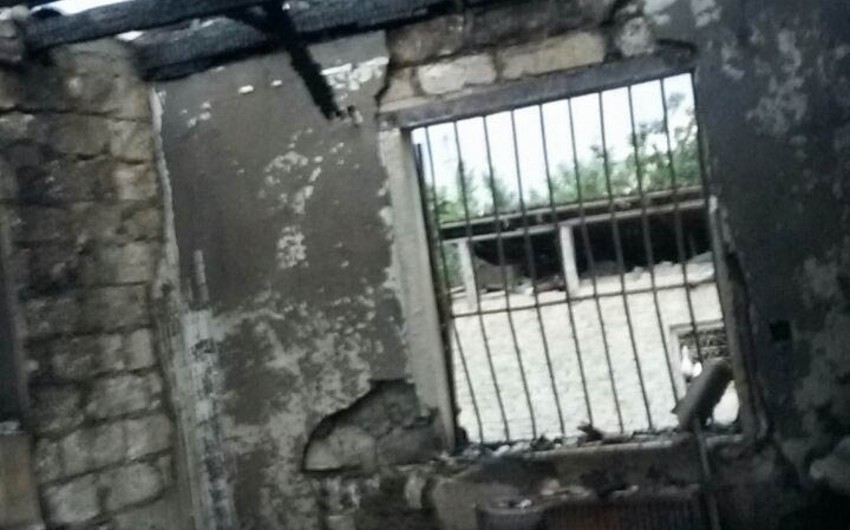 Tərtərdə şəhid ailəsinin evi yanıb - FOTO - VİDEO