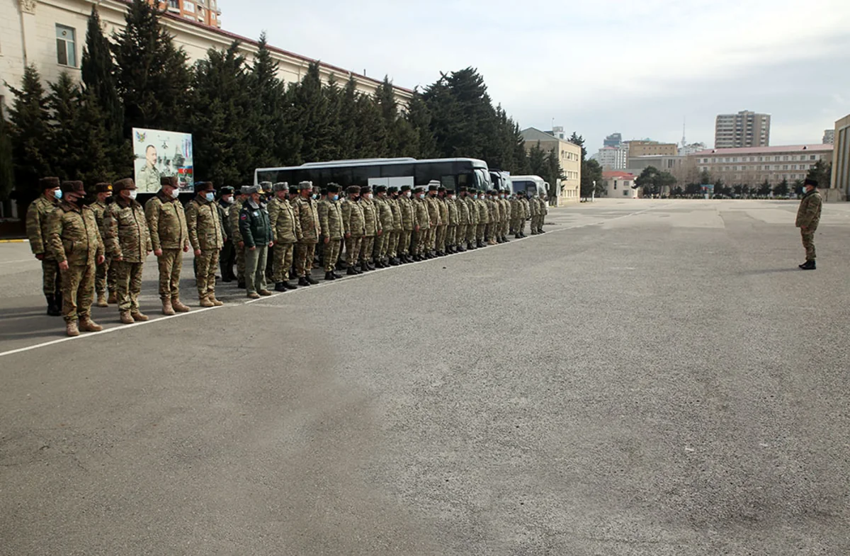 Azerbaijani troops and military vehicles leave for exercise area