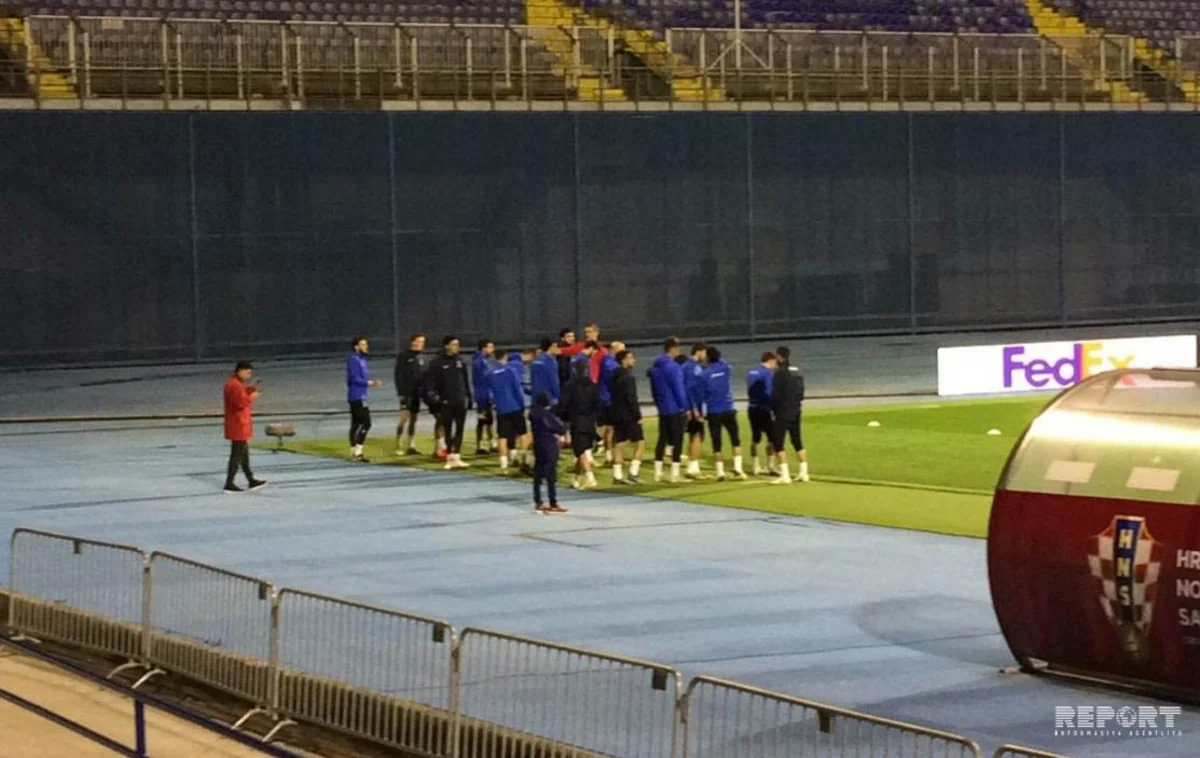 Azərbaycan millisi Xorvatiya ilə oyunöncəsi son məşqə çıxıb