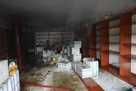 Bakıda ticarət obyektindəki yanğın söndürülüb - YENİLƏNİB-3