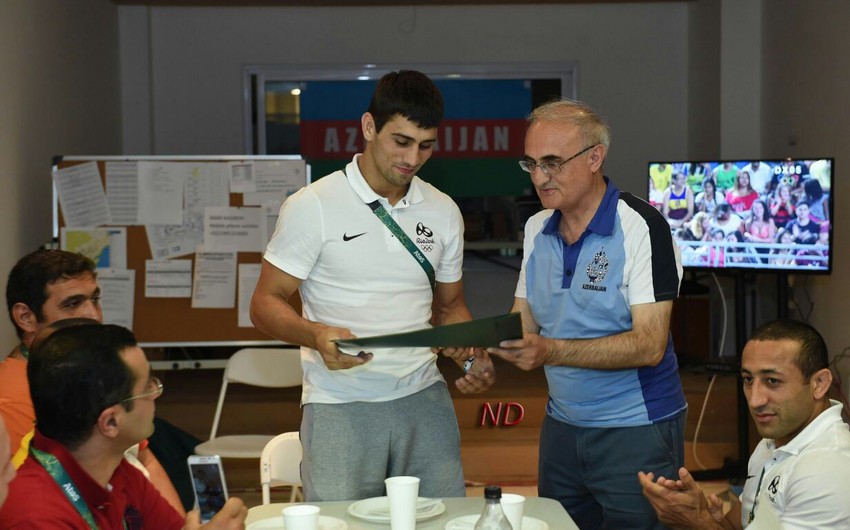 ​Rio-de-Janeyronun Atletlər kəndində cüdoçularımız Rüstəm Orucov və Orxan Səfərovun mükafatlandırılma mərasimi keçirilib - FOTO