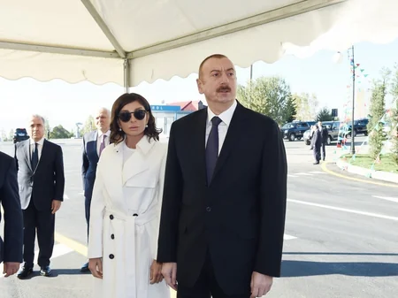 Prezident və birinci xanım Şəki-Kiş avtomobil yolunun açılışında iştirak ediblər