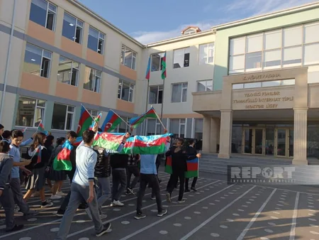 Biləsuvarda Bayraq yürüşü keçirilib