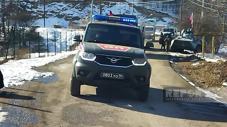 Total of 36 vehicles of peacekeepers move freely through Khankandi-Lachin road