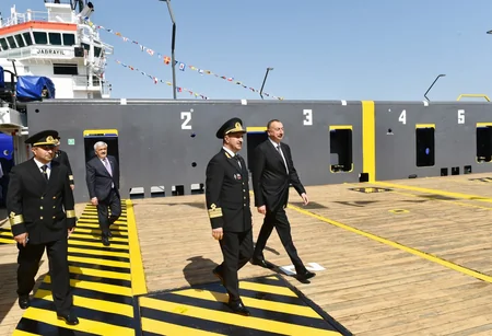 President Ilham Aliyev attends ceremony to launch “Jabrayil” and “Gubadli” ships
