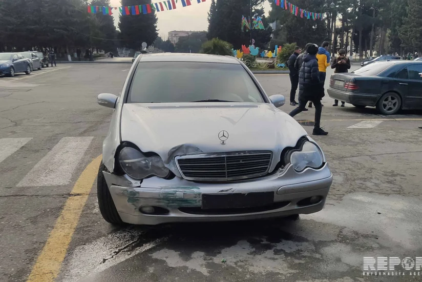 Sumqayıtda iki avtomobil toqquşub - FOTO