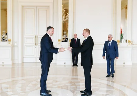 President Ilham Aliyev received credentials of incoming Georgian ambassador
