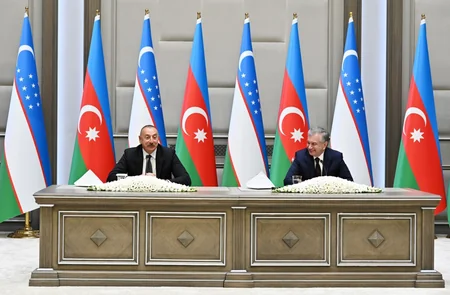 Presidents of Azerbaijan and Uzbekistan make press statements