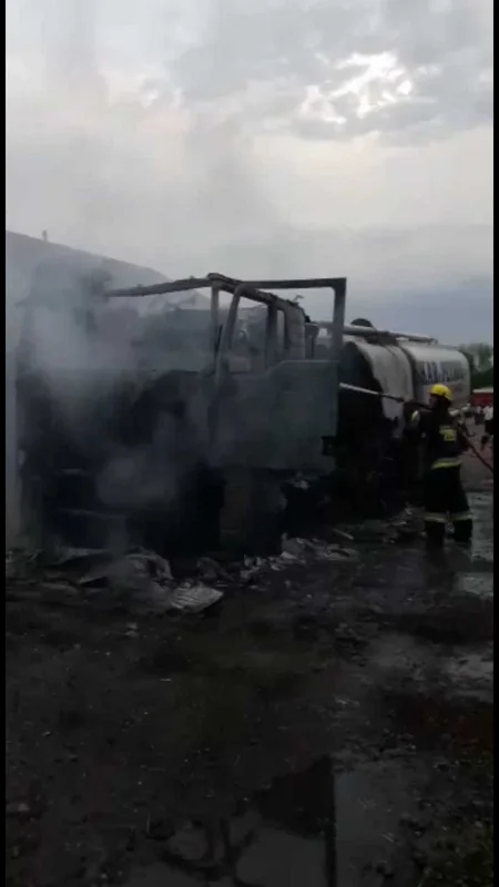 İmişlidə benzin daşıyan avtomaşın partlayıb - VİDEO - YENİLƏNİB