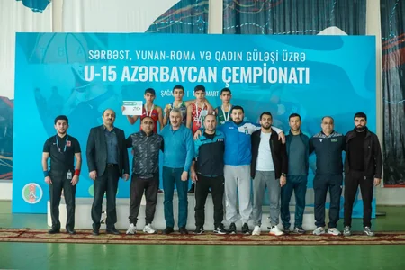 U-15 Azərbaycan çempionatında sərbəst güləş üzrə qaliblər müəyyənləşib