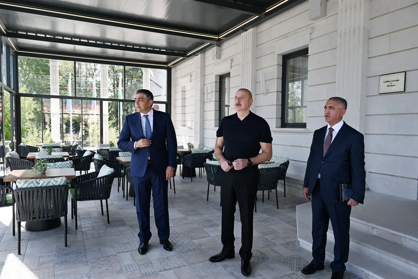 Prezident Xankəndidə əsaslı təmir və bərpadan sonra “Palace” hotelinin açılışında iştirak edib - YENİLƏNİB